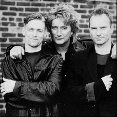 Bryan Adams with Sting and Rod Stewart